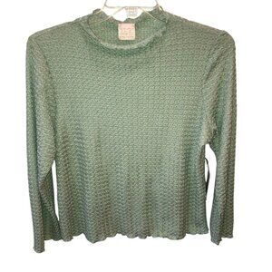 New Zadie Bs Womens XL Sage Green Pullover Textured Layering Top Shirt